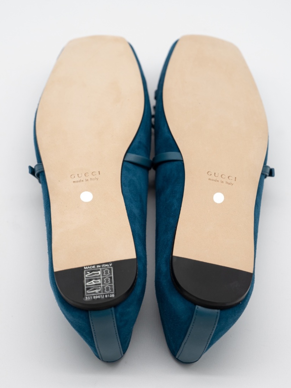 size 37.5G 7.5 US Gucci Horsebit Ballet Flats Blue Suede Mary Jane - Picture 6 of 12